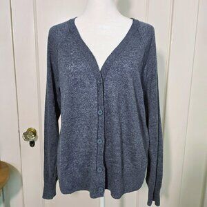 GAP Linen Blend Blue Cardigan Sweater Size M
